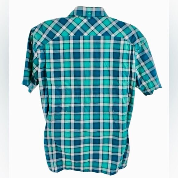Under Armour Fish Hunter Plaid Vented Shirt in Teal Green/White Men’s M - Picture 7 of 11